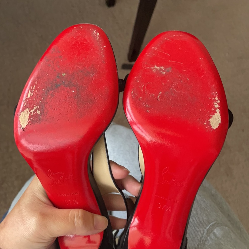 Athena Alta 100 Suede Patent Combination Sandals - Picture 8 of 12